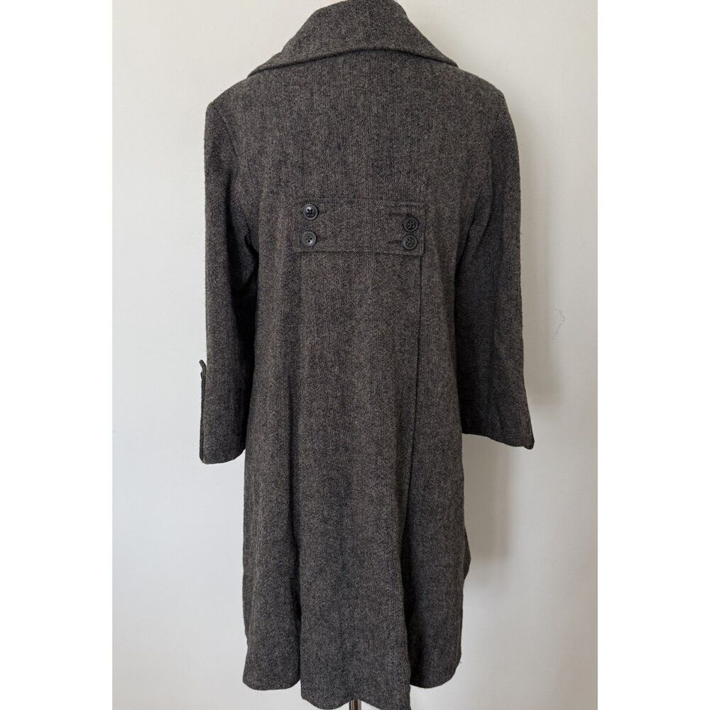 CAbI 169 Shakespeare Gray Black Tweed Wool Blend Dark Academia Swing Coat Sz 4 - Picture 2 of 10